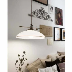 Il Fanale Pendelleuchten Vintage-Hängende Schiebelampe aus Messing und Muranoglas - Country von