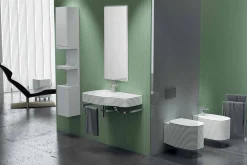 Viadurini Bathroom Wc-Hängende Vase in modernem Design aus Keramik, hergestellt in Italien, Amleto
