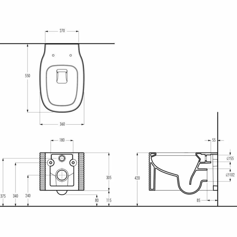 Viadurini Bathroom Wc-Hängende Vase in modernem Design aus Keramik, hergestellt in Italien, Amleto