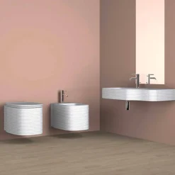 Viadurini Bathroom Wc-Hängende Vase in modernem Design aus Keramik, hergestellt in Italien, Amleto