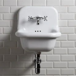 Viadurini Bathroom Vintage Waschbecken|Farbige Waschbecken-Hängendes Badezimmer-Waschbecken aus weißer und farbiger Keramik 42 cm - Meridiano