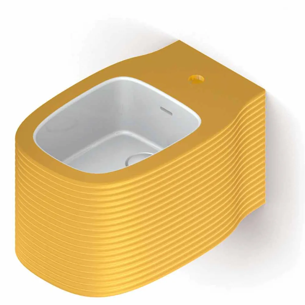 Viadurini Bathroom Bidet-Hängendes Bidet des modernen Designs in den Tonwaren hergestellt in Italien, Amleto