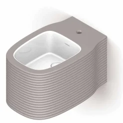 Viadurini Bathroom Bidet-Hängendes Bidet des modernen Designs in den Tonwaren hergestellt in Italien, Amleto