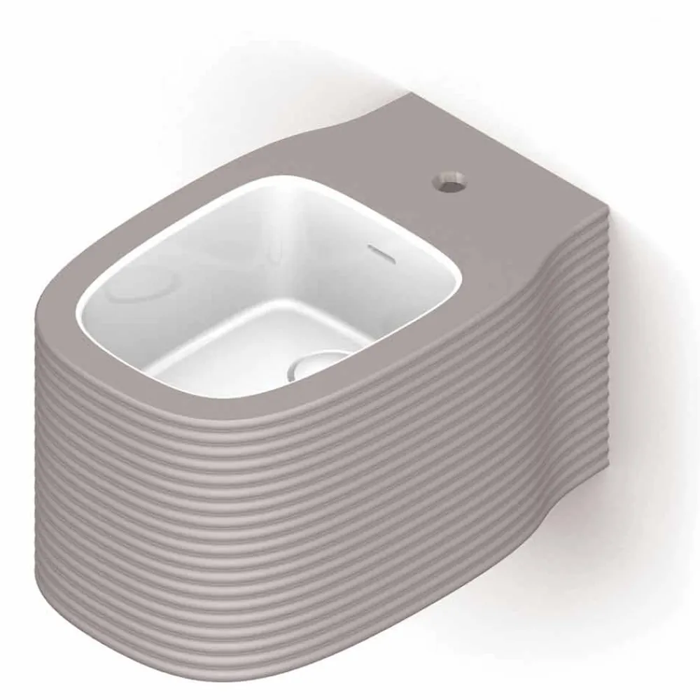 Viadurini Bathroom Bidet-Hängendes Bidet des modernen Designs in den Tonwaren hergestellt in Italien, Amleto