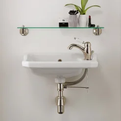 Viadurini Bathroom Keramikwaschbecken-Hängendes Handwaschbecken aus Keramik im klassischen Design, hergestellt in Italien - Nausica