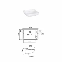 Viadurini Bathroom Keramikwaschbecken-Hängendes Handwaschbecken aus Keramik im klassischen Design, hergestellt in Italien - Nausica