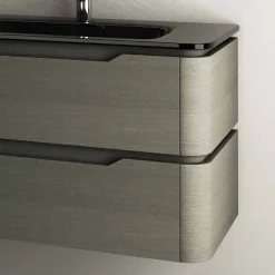 Viadurini Bathroom Badmöbel Hängend-Hängendes Waschbecken in modernem Design Arya aus lackiertem Holz