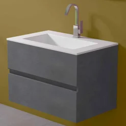 Viadurini Bathroom Badmöbel Hängend-Hängeschrank für Badezimmer mit integriertem Waschbecken in 3 Dimensionen - Marione