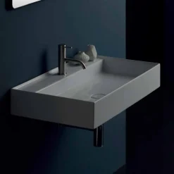 Viadurini Bathroom Farbige Waschbecken-Hängewaschbecken aus Keramik in modernem Design Sun 80x45 cm, hergestellt in Italien