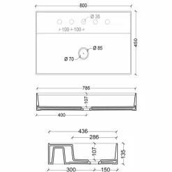 Viadurini Bathroom Farbige Waschbecken-Hängewaschbecken aus Keramik in modernem Design Sun 80x45 cm, hergestellt in Italien