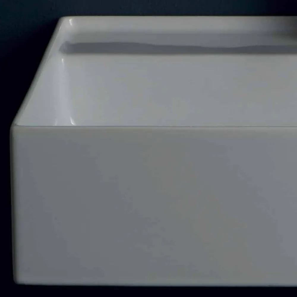 Viadurini Bathroom Farbige Waschbecken-Hängewaschbecken aus Keramik in modernem Design Sun 60x45 cm, hergestellt in Italien