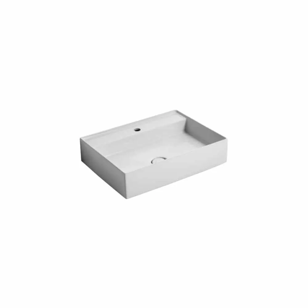 Viadurini Bathroom Farbige Waschbecken-Hängewaschbecken aus Keramik in modernem Design Sun 60x45 cm, hergestellt in Italien