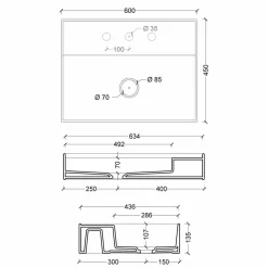 Viadurini Bathroom Farbige Waschbecken-Hängewaschbecken aus Keramik in modernem Design Sun 60x45 cm, hergestellt in Italien
