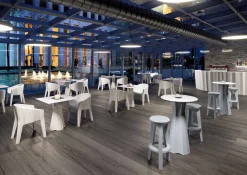 Viadurini in the Garden Garten Beistelltisch-Hoch Polyethylentisch mit runder Hpl-Platte Made in Italy - Tinuccia