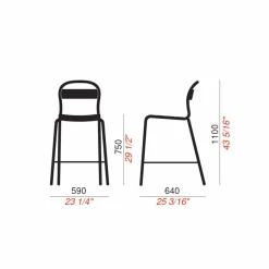 Viadurini in the Garden Outdoor Hocker-Hoch stapelbarer Outdoor-Hocker Made in Italy, 2 Stück - Trixie