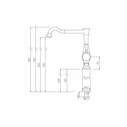 Viadurini Taps Waschbeckenarmaturen-Hochläufiger Waschbeckenmischer 13 cm Verlängerung Made in Italy - Neno