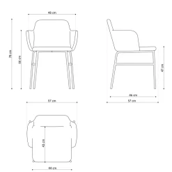 Viadurini Living Moderne Sessel-Hochwertiger farbiger Sessel aus Stoff und Metall Made in Italy - Molde