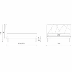 Viadurini Night Design Maßgeschneiderte Möbel|Polsterbetten-Hochwertiger gepolsterter Doppelbettstoff Made in Italy - Ciottolino