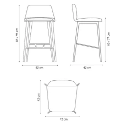 Viadurini Living Küchenhocker-Hochwertiger Hocker aus Leder mit Metallbasis Made in Italy - Molde