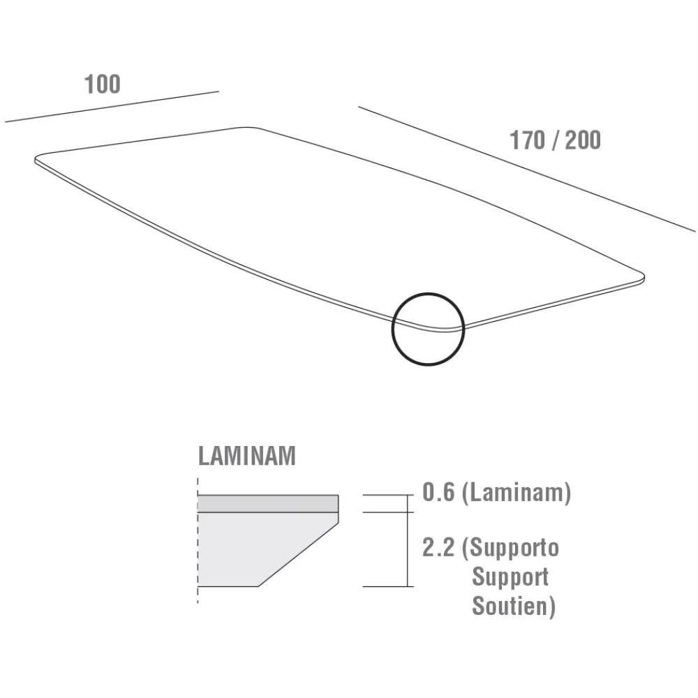 Viadurini Living Esstische-Hochwertiger Küchentisch mit Made in Italy Laminam Top - Lingotto