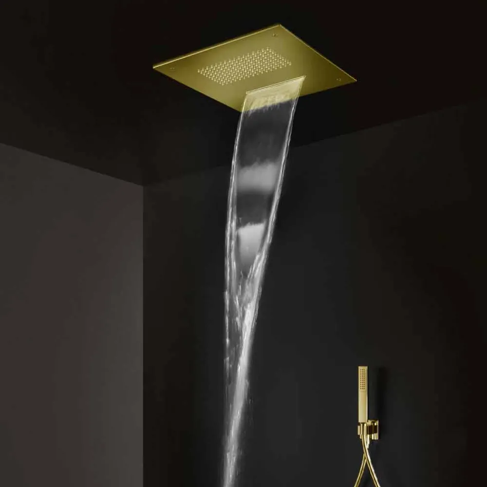 Viadurini Taps Duschköpfe-Hochwertiger quadratischer Duschkopf aus Edelstahl Made in Italy - Nello