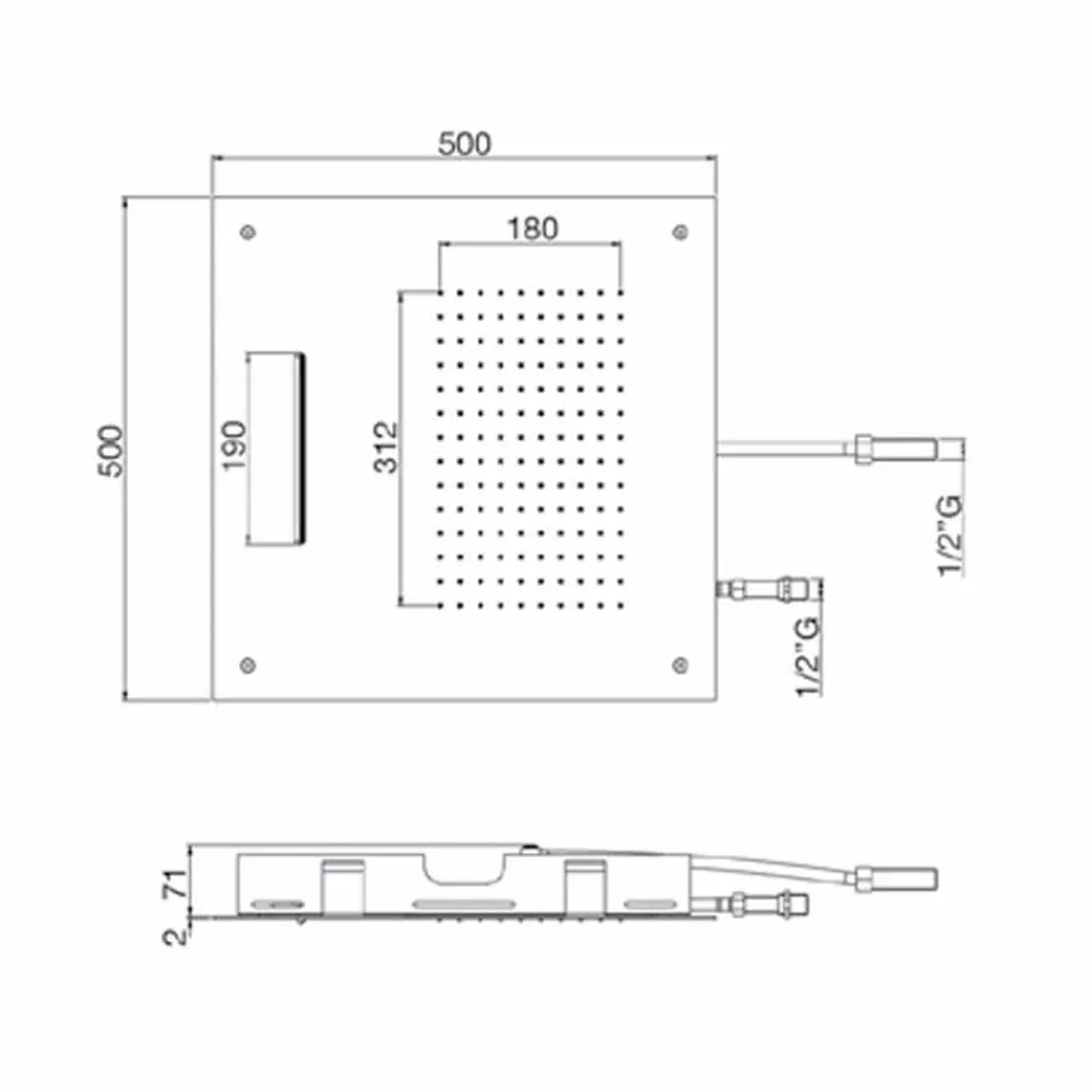 Viadurini Taps Duschköpfe-Hochwertiger quadratischer Duschkopf aus Edelstahl Made in Italy - Nello