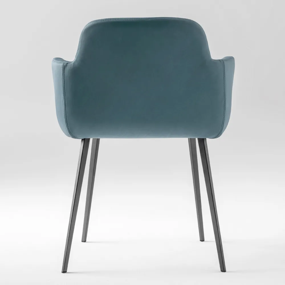 Viadurini Living Moderne Sessel-Hochwertiger Sessel aus Leder und lackiertem Metall Made in Italy - Molde