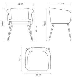 Viadurini Living Moderne Sessel-Hochwertiger Stoffsessel mit Metallbasis Made in Italy - Bergen