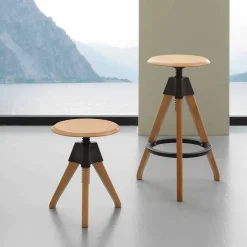 Viadurini Living Küchenhocker-Hocker aus Buchenholz und Polypropylen in modernem Design Sit