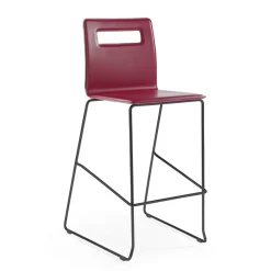 Viadurini Living Küchenhocker-Hocker aus burgunderfarbenem Leder und Kufenstruktur, hergestellt in Italien – Pallina