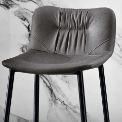 Viadurini Living Küchenhocker-Hocker aus Faserstoff in Lederoptik und Metall Made in Italy - Gohan