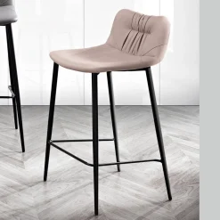 Viadurini Living Küchenhocker-Hocker aus Faserstoff in Lederoptik und Metall Made in Italy - Gohan