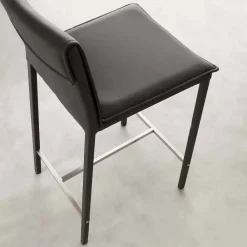 Viadurini Küchenhocker-Hocker aus Kunstleder mit Gestell aus Metall und satiniertem Stahl Prato