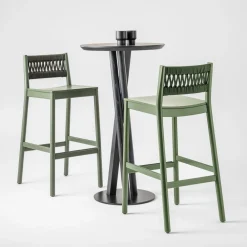 Viadurini Living Küchenhocker-Hocker aus massiver Buche mit Webart aus farbigem Seil Made in Italy - Nora