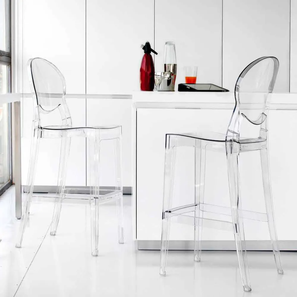 Viadurini Living Küchenhocker-Hocker aus Polycarbonat durchsichtig modern Bosa