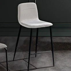 Viadurini Living Küchenhocker-Hocker aus Stoff und anthrazitfarbenem Metalldesign Made in Italy - Nautilus