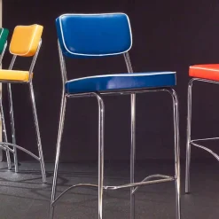 Viadurini Living Barhocker-Hocker im 50er Jahre Stil aus Kunstleder Graffiti Unica