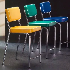 Viadurini Living Barhocker-Hocker im 50er Jahre Stil aus Kunstleder Graffiti Unica