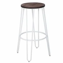 Viadurini Living Küchenhocker-Hocker im Industriestil mit modernem Design aus Holz und Eisen, 2-teilig - Belia