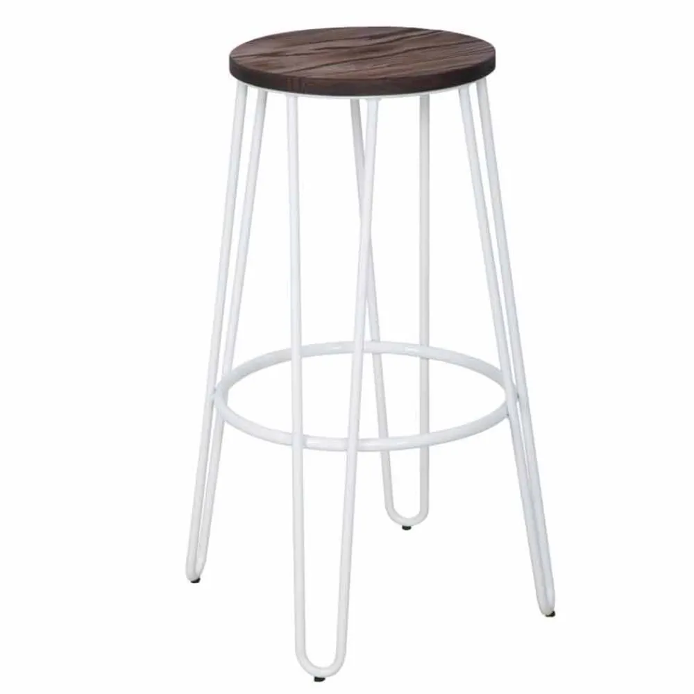 Viadurini Living Küchenhocker-Hocker im Industriestil mit modernem Design aus Holz und Eisen, 2-teilig - Belia