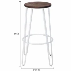 Viadurini Living Küchenhocker-Hocker im Industriestil mit modernem Design aus Holz und Eisen, 2-teilig - Belia