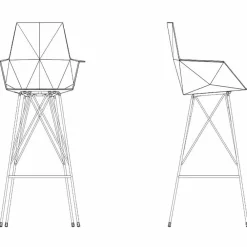 Vondom Outdoor Hocker-Hocker mit Armlehnen Faz von aus Polypropylen und Edelstahl, 4 Stück