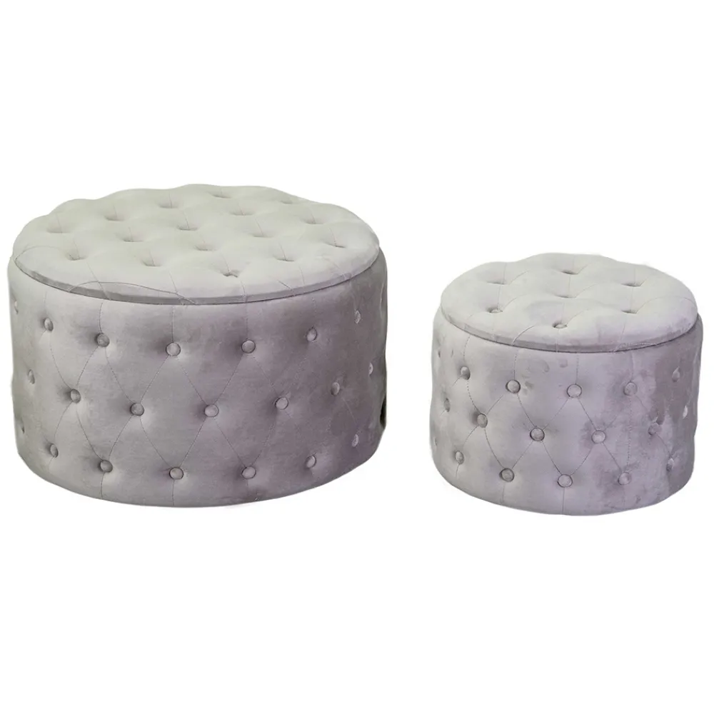 Viadurini Living Sitzsäcke|Sitzsäcke-Hocker mit Behälter, bezogen mit Capitoné-Samt und Knöpfen - Arcipelago