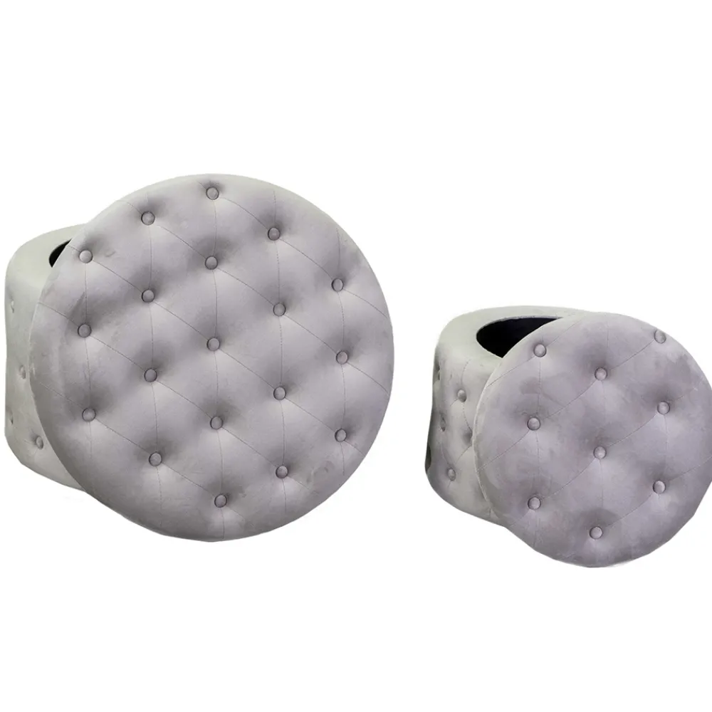 Viadurini Living Sitzsäcke|Sitzsäcke-Hocker mit Behälter, bezogen mit Capitoné-Samt und Knöpfen - Arcipelago