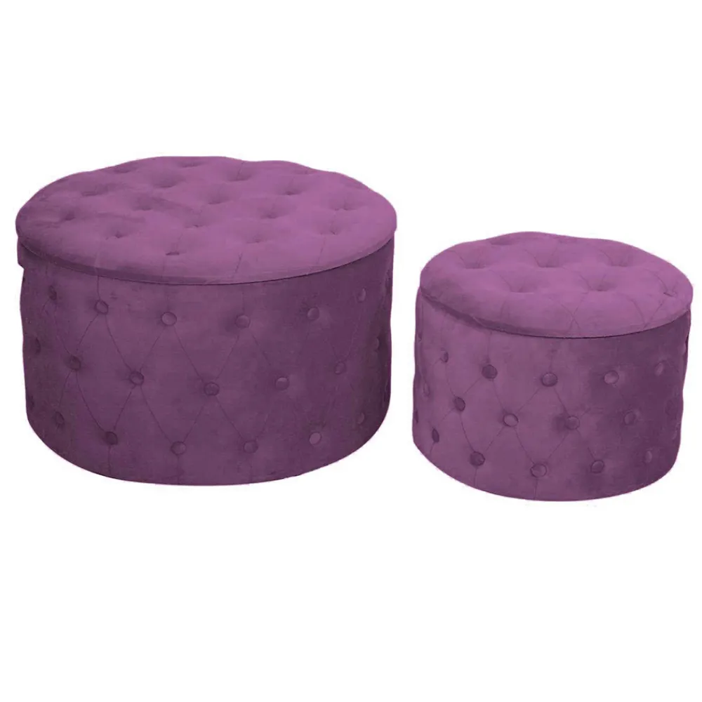 Viadurini Living Sitzsäcke|Sitzsäcke-Hocker mit Behälter, bezogen mit Capitoné-Samt und Knöpfen - Arcipelago