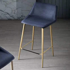 Viadurini Living Küchenhocker-Hocker mit Metallbeinen und Monocoque-Stoffsitz Made in Italy - Hinata