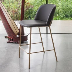 Viadurini Living Barhocker-Hocker mit Metallgestell und Kunstledersitz, hergestellt in Italien – Ivy