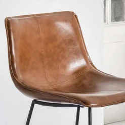 Viadurini Living Barhocker-Hocker mit Schlittenstruktur, Sitzfläche aus Kunstleder - Ovidio