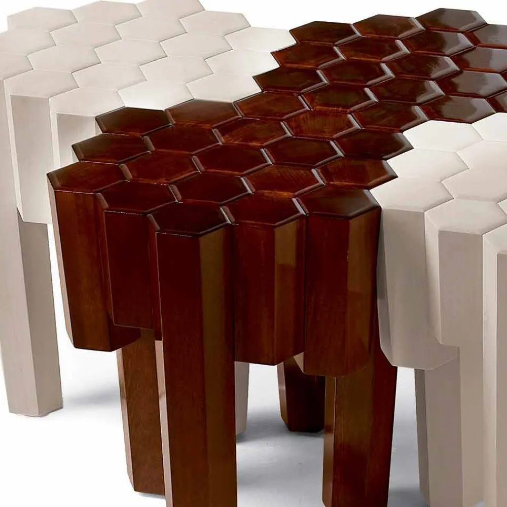 Viadurini Living Moderne Couchtische-Hocker/Tischchen aus Massivoholz, Design, 38x38 cm, Begga