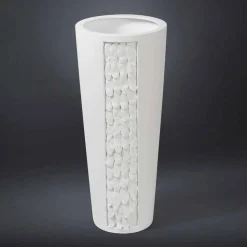 Viadurini Living Deko Vasen-Hohe dekorative Vase aus weißer Keramik mit Dekoration Made in Italy - Calisto
